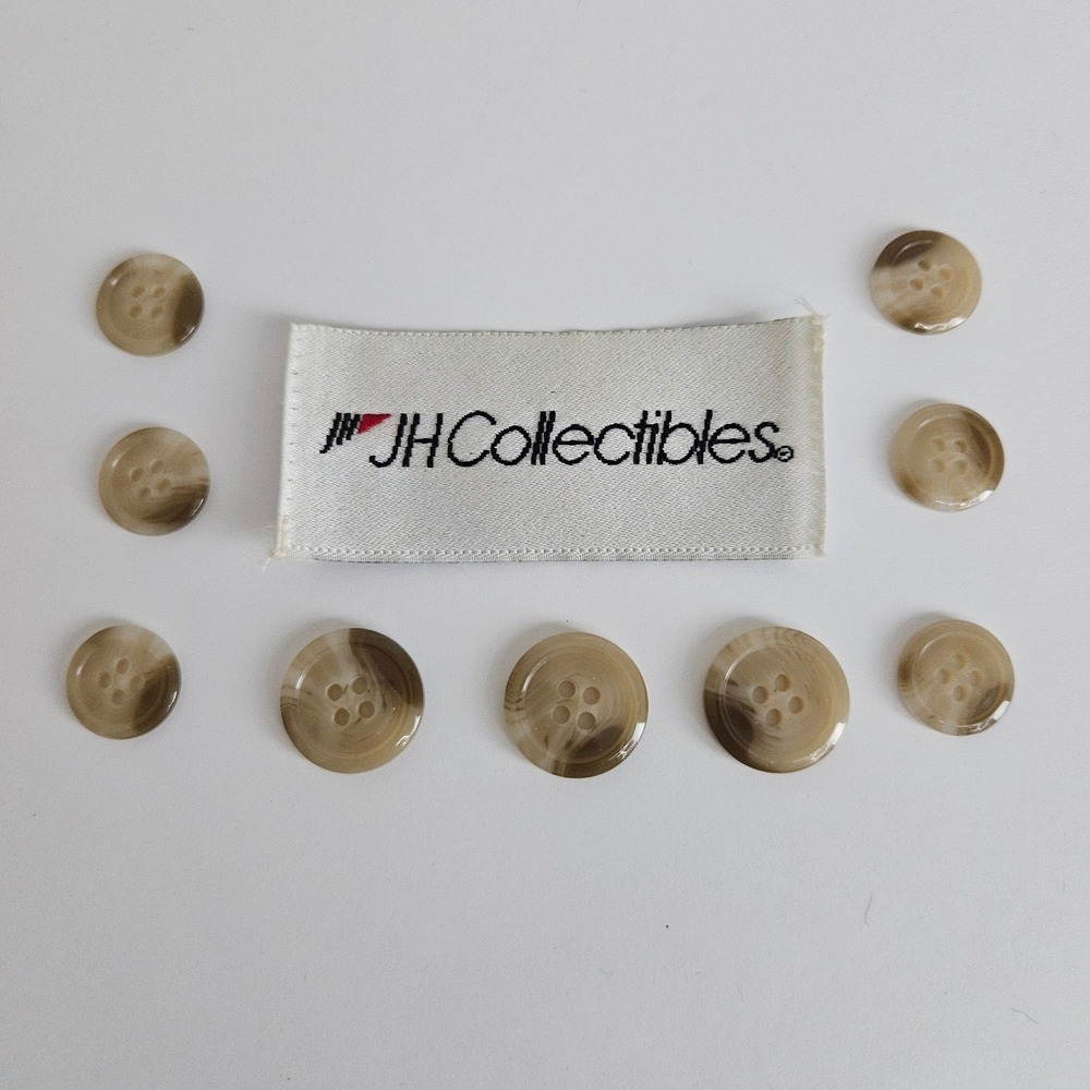 JH Collectibles Beige Swirl‎ Suit Blazer Replacement Buttons Marbled Set of 9